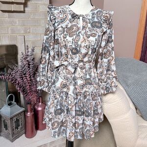 CLEOBELLA Gracelyn Mini Dress - Paisley Nutmeg Ivory